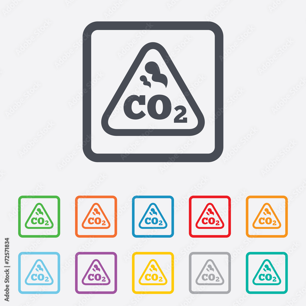 CO2 carbon dioxide formula sign icon. Chemistry CO2 carbon dioxide formula sign icon. Chemistry