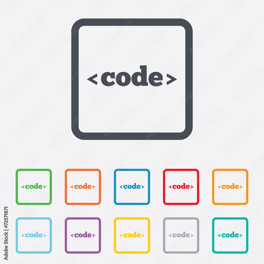 Code sign icon. Programming language symbol. Code sign icon. Programming language symbol.
