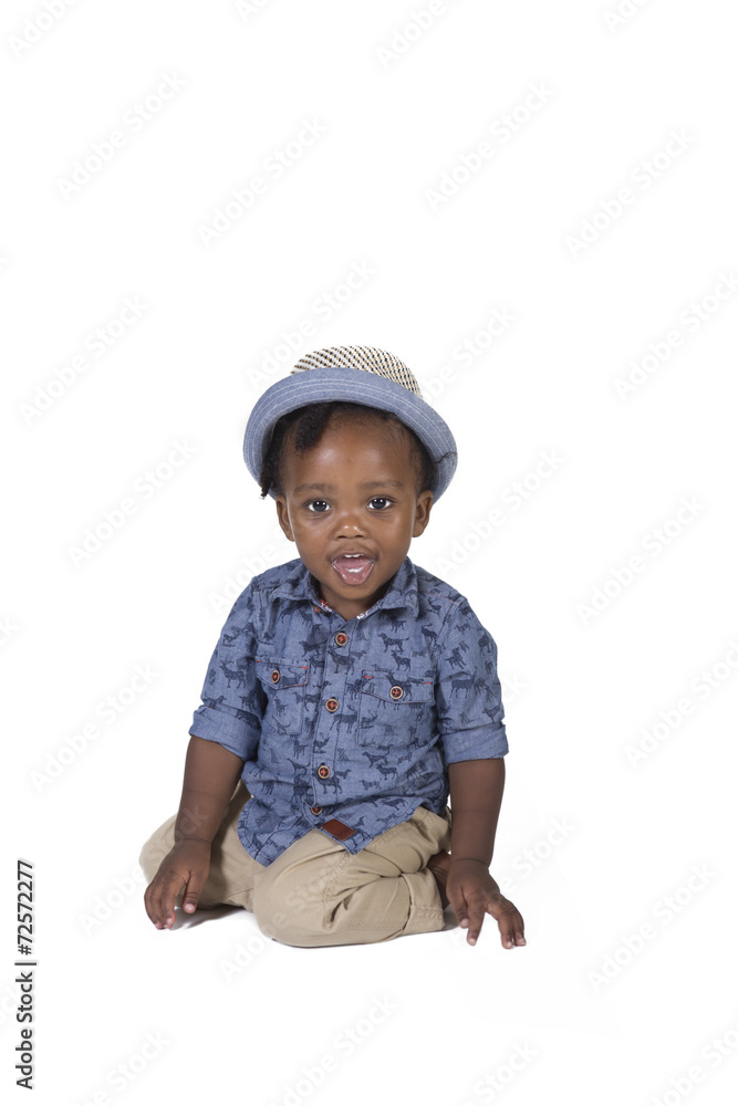 Happy toddler isolated on a white background Happy toddler isolated on a white background