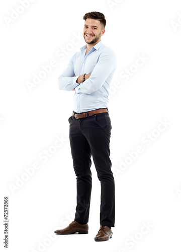 Quadro em tela Young businessman, full length