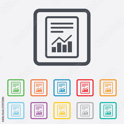 Text file sign. File document with chart symbol.