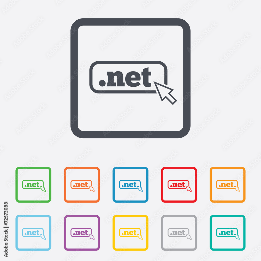 Domain NET sign icon. Top-level internet domain Domain NET sign icon. Top-level internet domain
