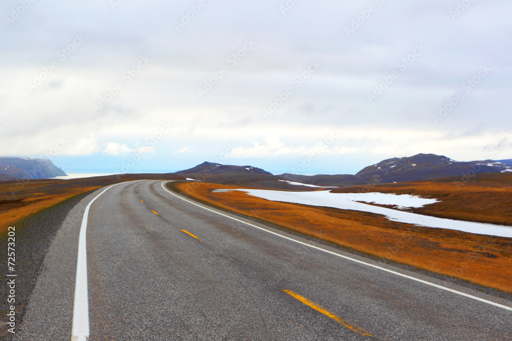 Open road.Northern Norway