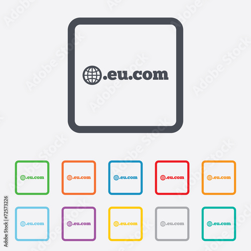 Domain EU.COM sign icon. Internet subdomain © blankstock