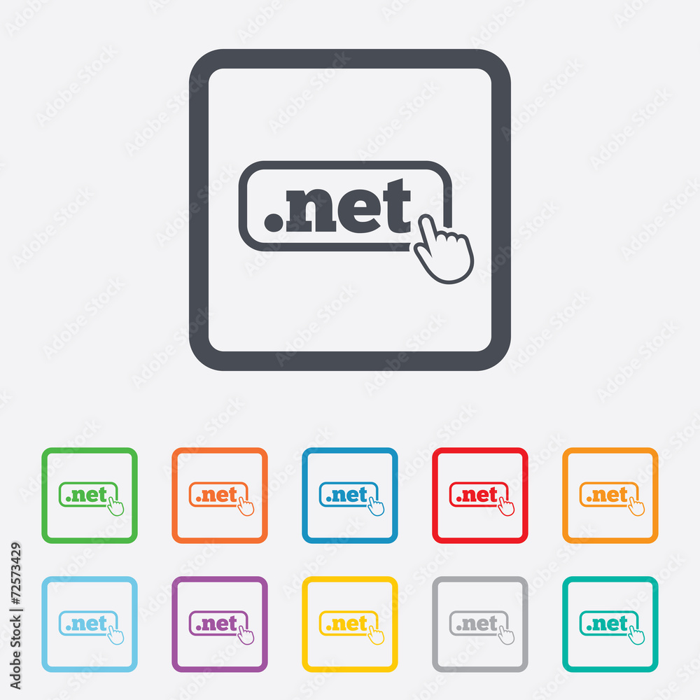 Domain NET sign icon. Top-level internet domain Domain NET sign icon. Top-level internet domain