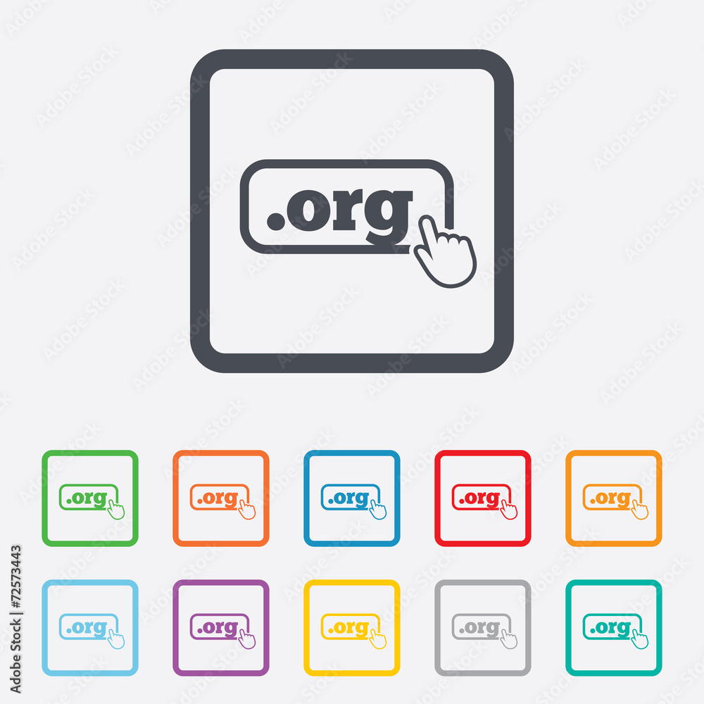 Domain ORG sign icon. Top-level internet domain Domain ORG sign icon. Top-level internet domain
