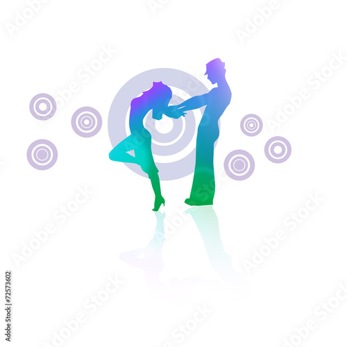 Man and woman dancing disco