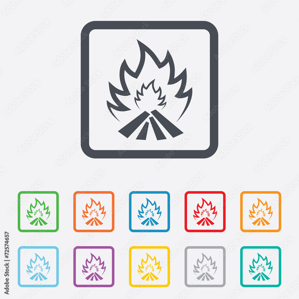 Fire flame sign icon. Heat symbol. Fire flame sign icon. Heat symbol.