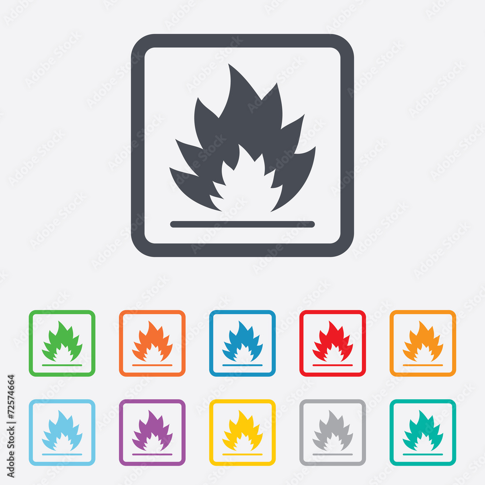 Fire flame sign icon. Heat symbol. Fire flame sign icon. Heat symbol.