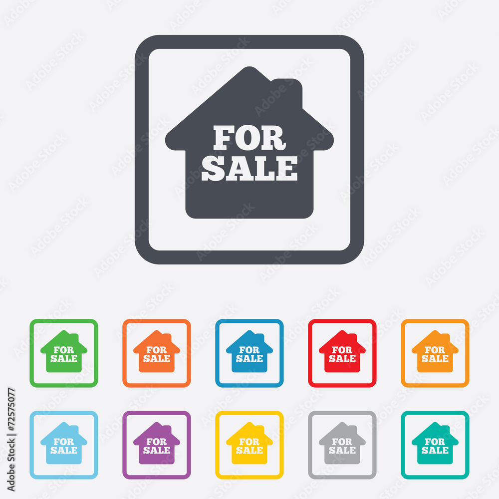 For sale sign icon. Real estate selling. For sale sign icon. Real estate selling.