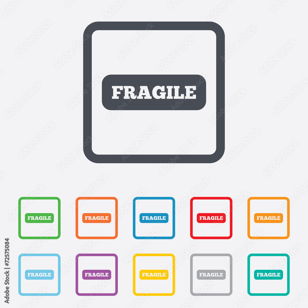 Fragile parcel icon. Package delivery symbol. Fragile parcel icon. Package delivery symbol.