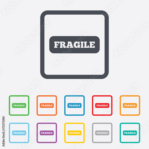 Fragile parcel icon. Package delivery symbol.