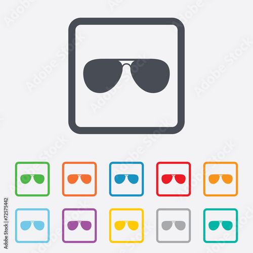 Aviator sunglasses sign icon. Pilot glasses.
