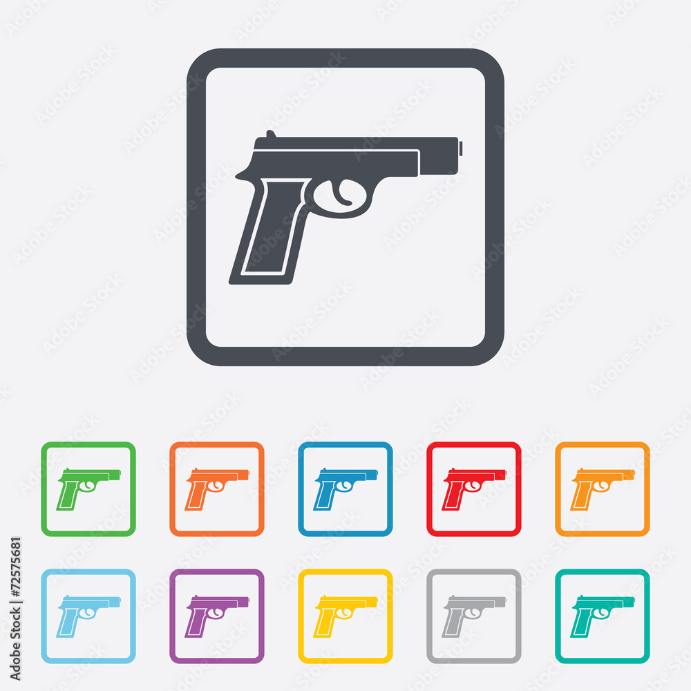 Gun sign icon. Firearms weapon symbol. Gun sign icon. Firearms weapon symbol.