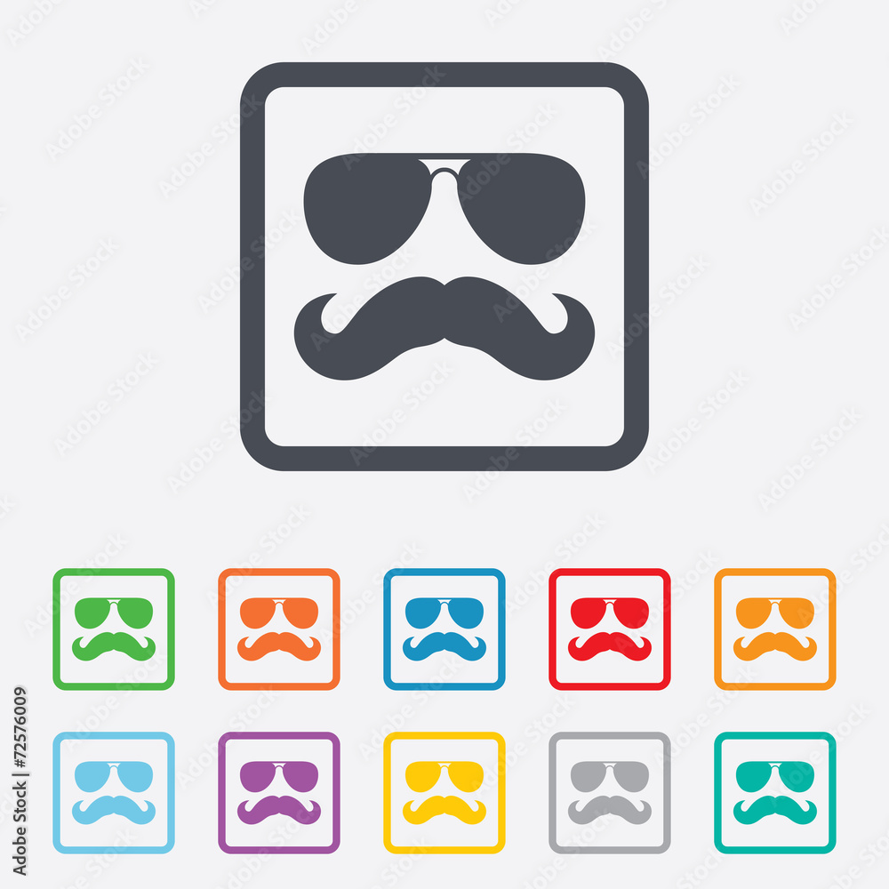 Mustache and Glasses sign icon. Hipster symbol. Mustache and Glasses sign icon. Hipster symbol.