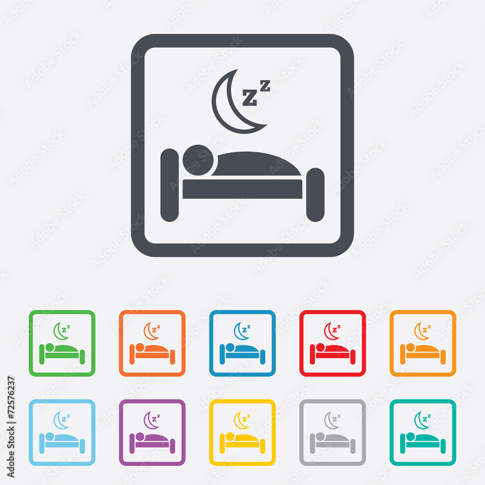 Hotel sign icon. Rest place. Sleeper symbol. Hotel sign icon. Rest place. Sleeper symbol.