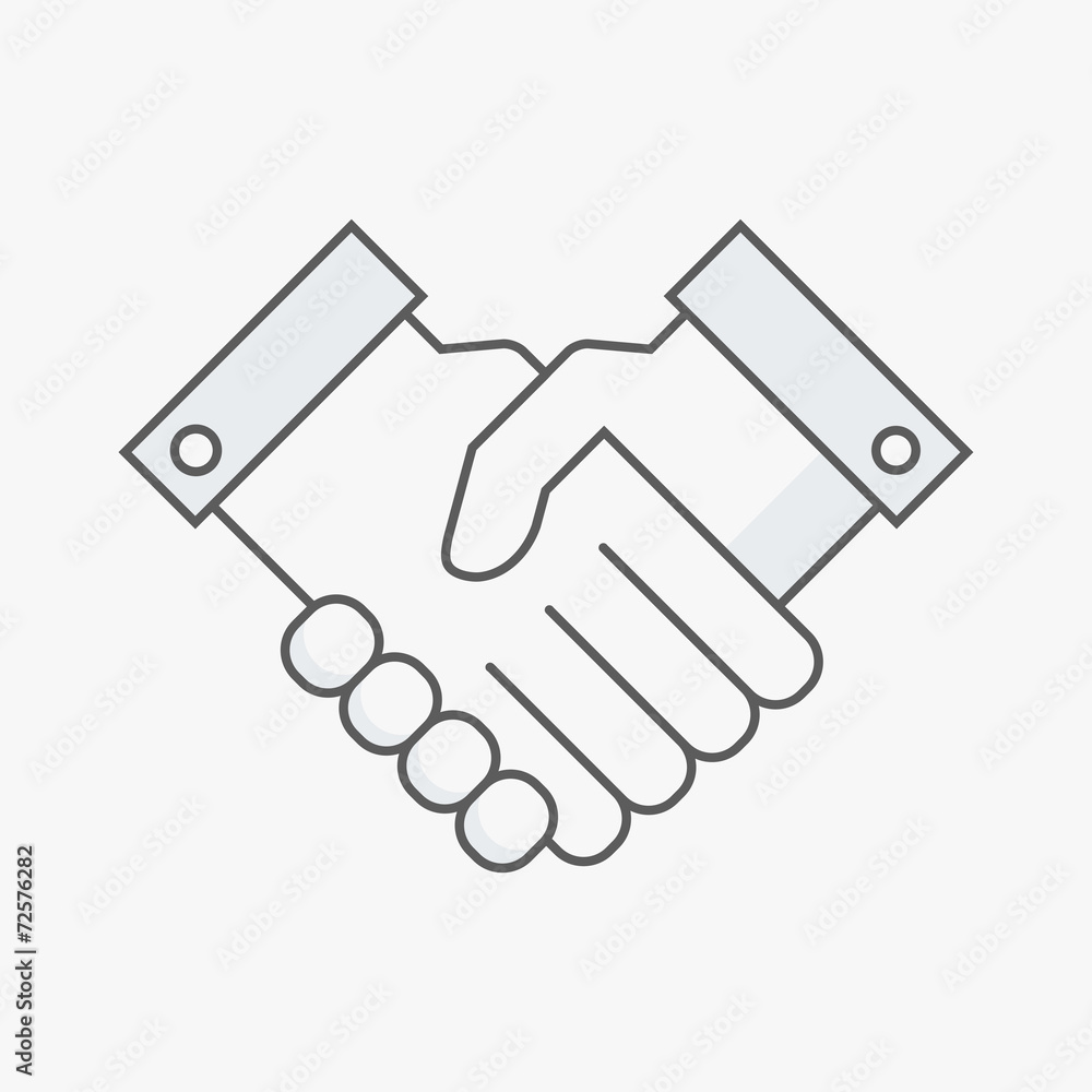 Business handshake. Line vector illustration Business handshake. Line vector illustration