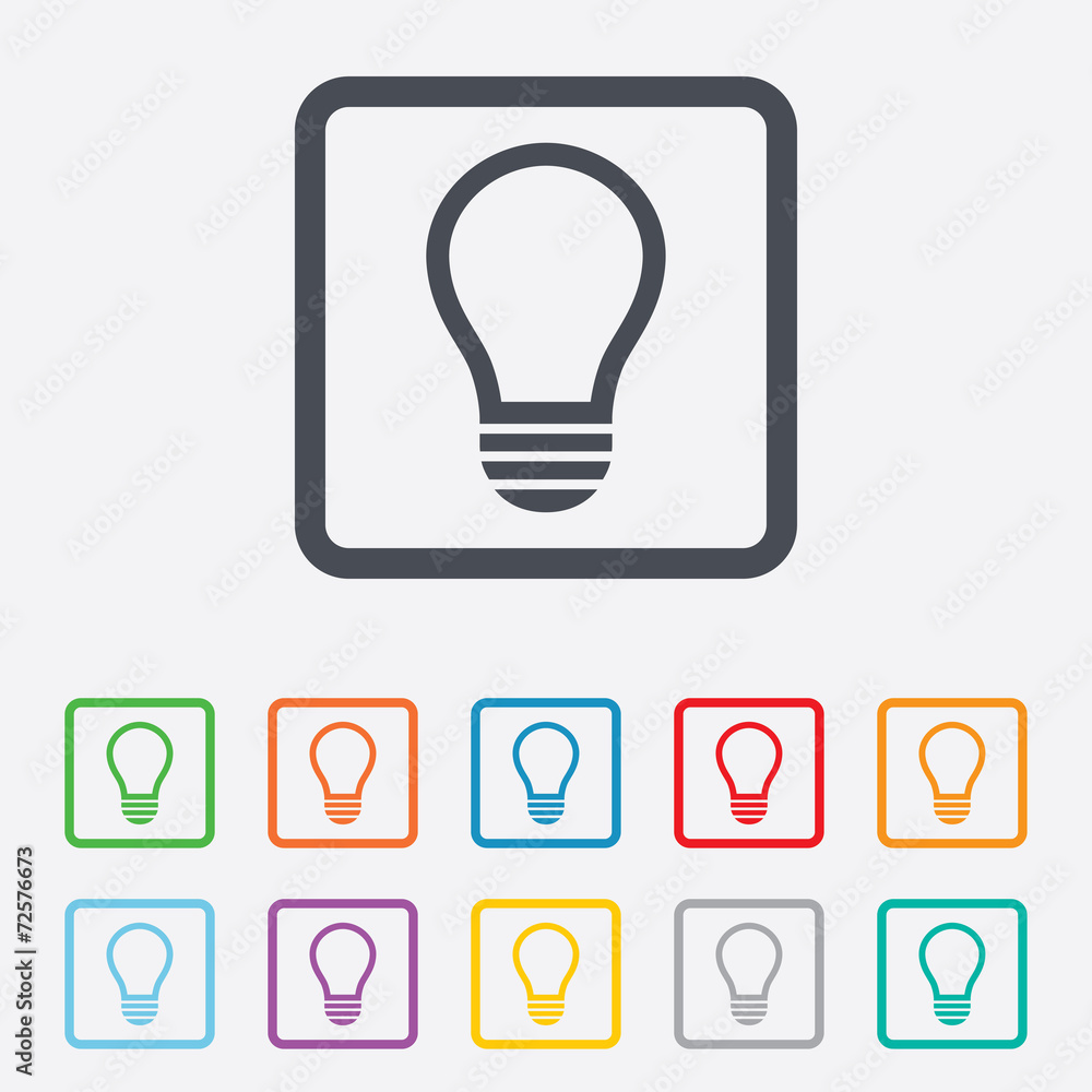 Light lamp sign icon. Idea symbol. Light lamp sign icon. Idea symbol.