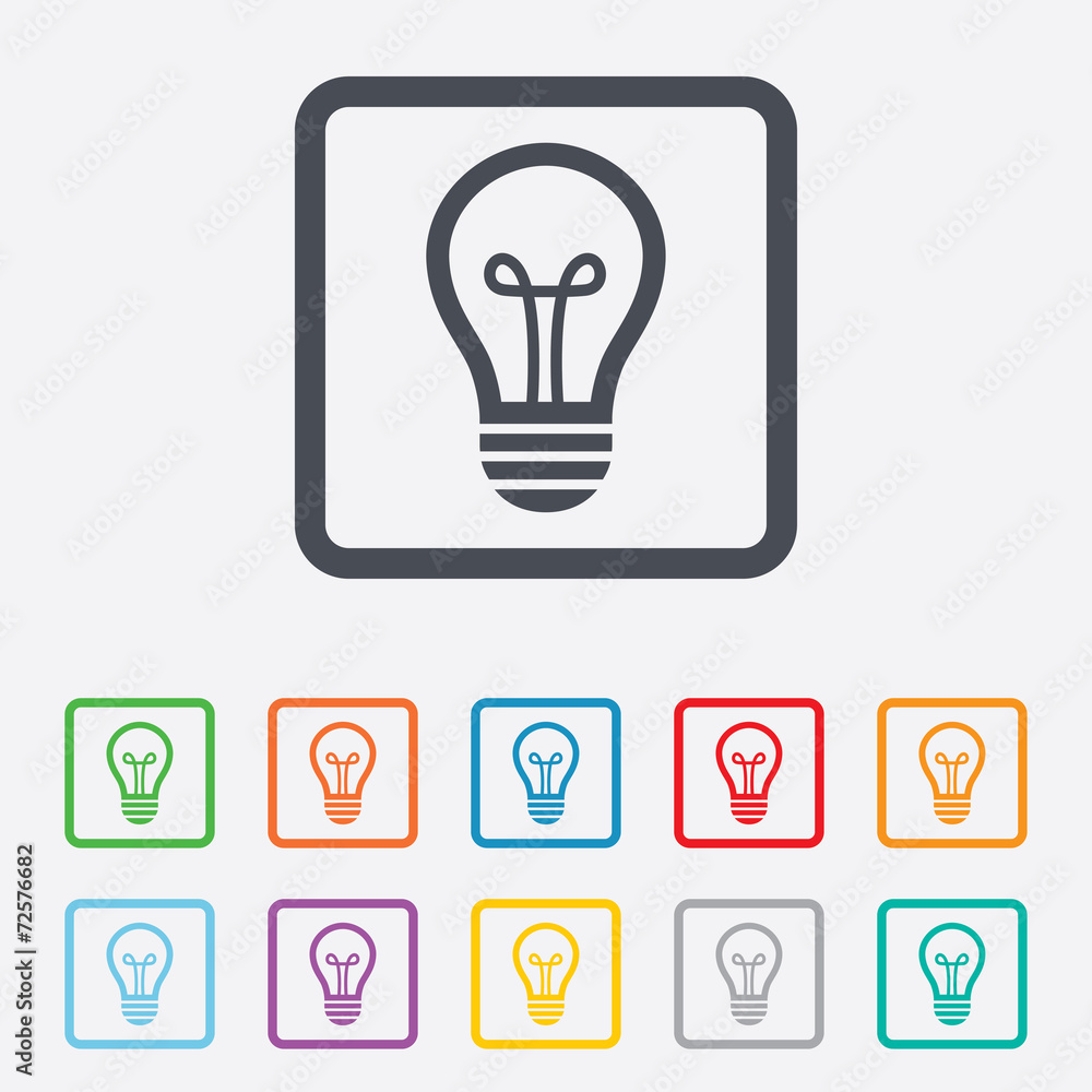 Light lamp sign icon. Idea symbol. Light lamp sign icon. Idea symbol.