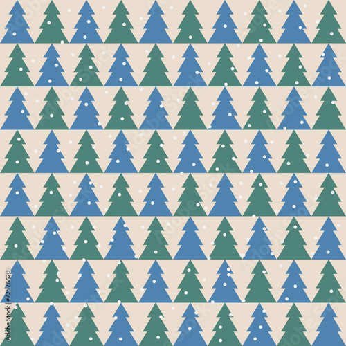 winter holidays pattern with colorful fir
