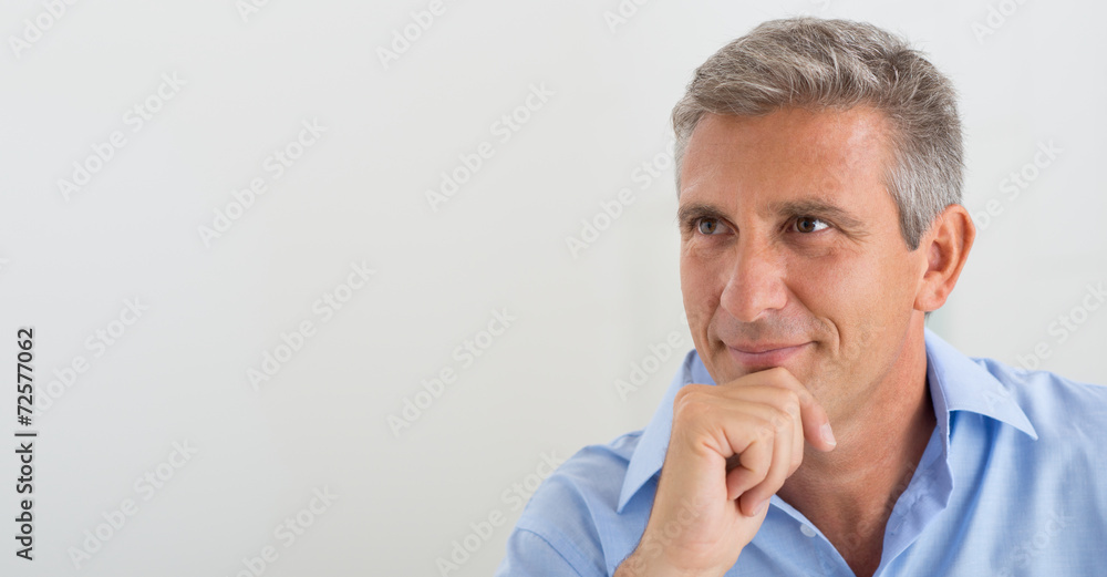 Confident Mature Man Thinking Confident Mature Man Thinking