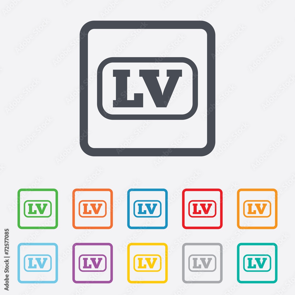 Latvian language sign icon. , translation Latvian language sign icon. , translation