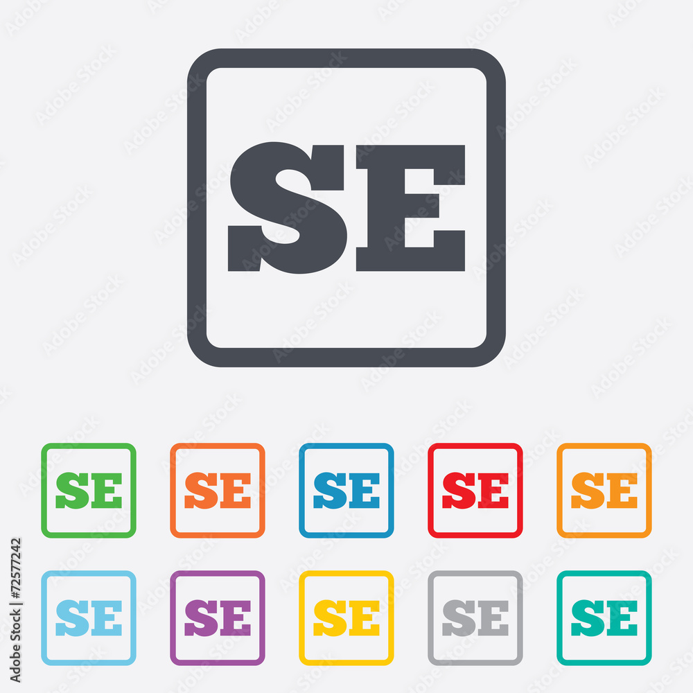 Swedish language sign icon. SE translation Swedish language sign icon. SE translation