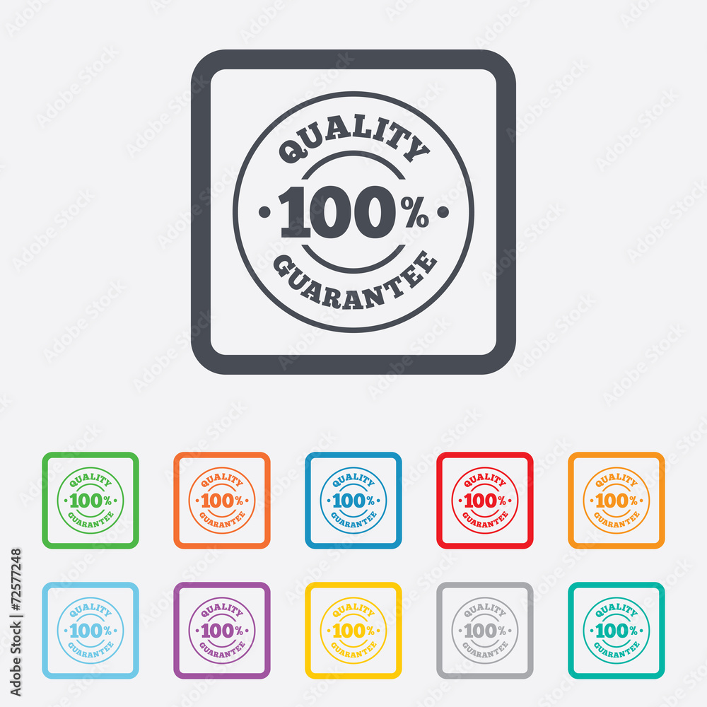 Fototapeta premium 100% quality guarantee icon. Premium quality.