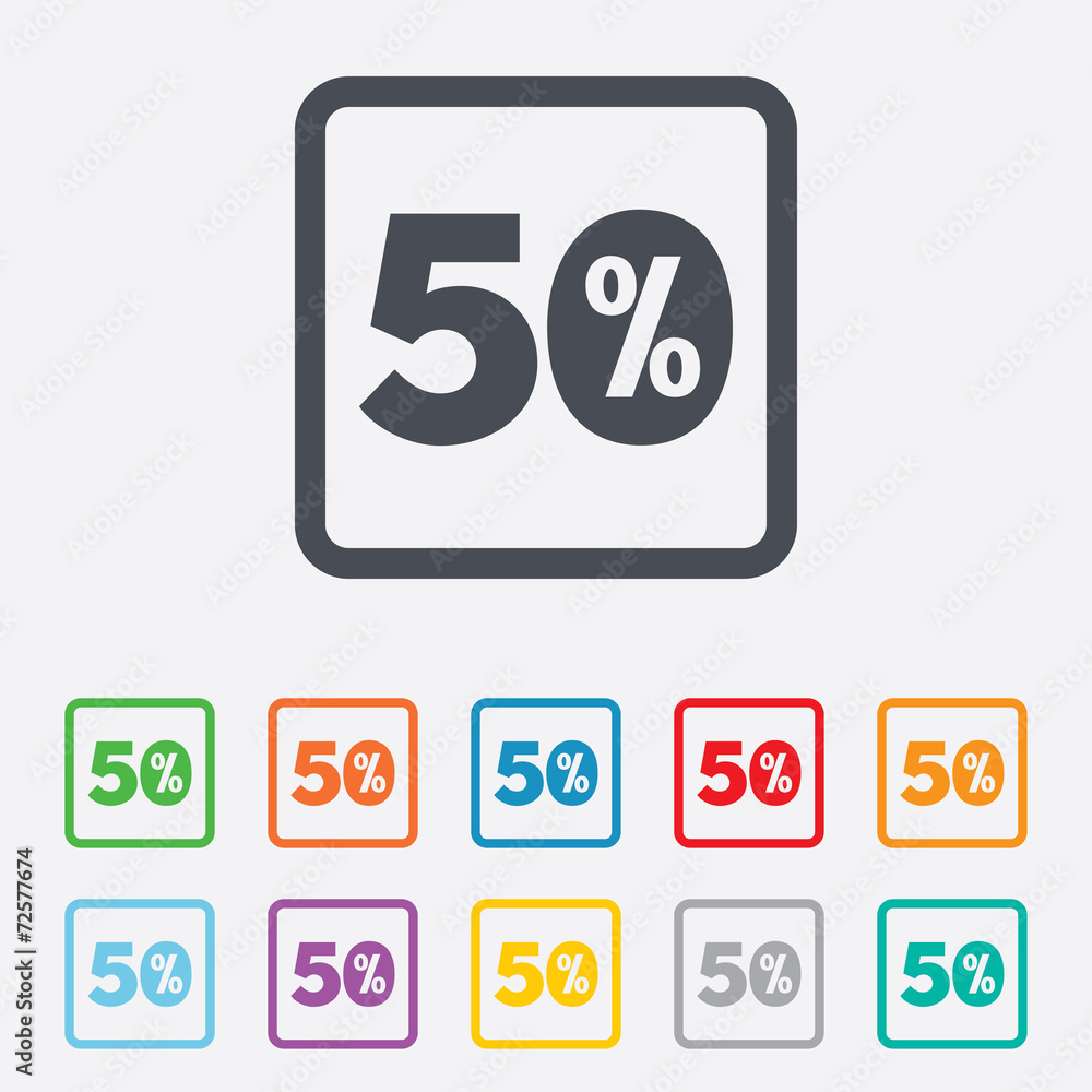 50 percent discount sign icon. Sale symbol. 50 percent discount sign icon. Sale symbol.
