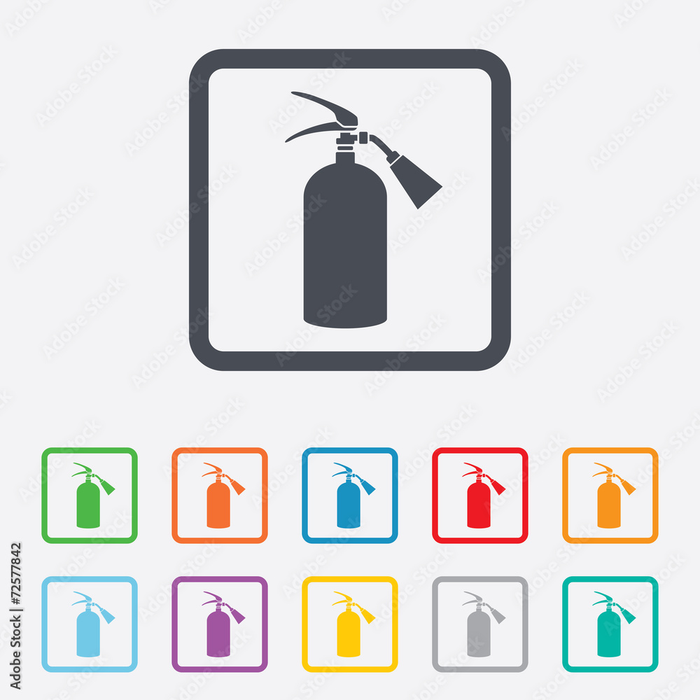 Fire extinguisher sign icon. Fire safety symbol. Fire extinguisher sign icon. Fire safety symbol.
