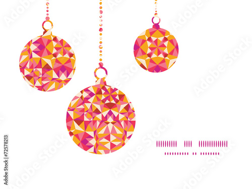 Vector colorful triangle texture Christmas ornaments silhouettes