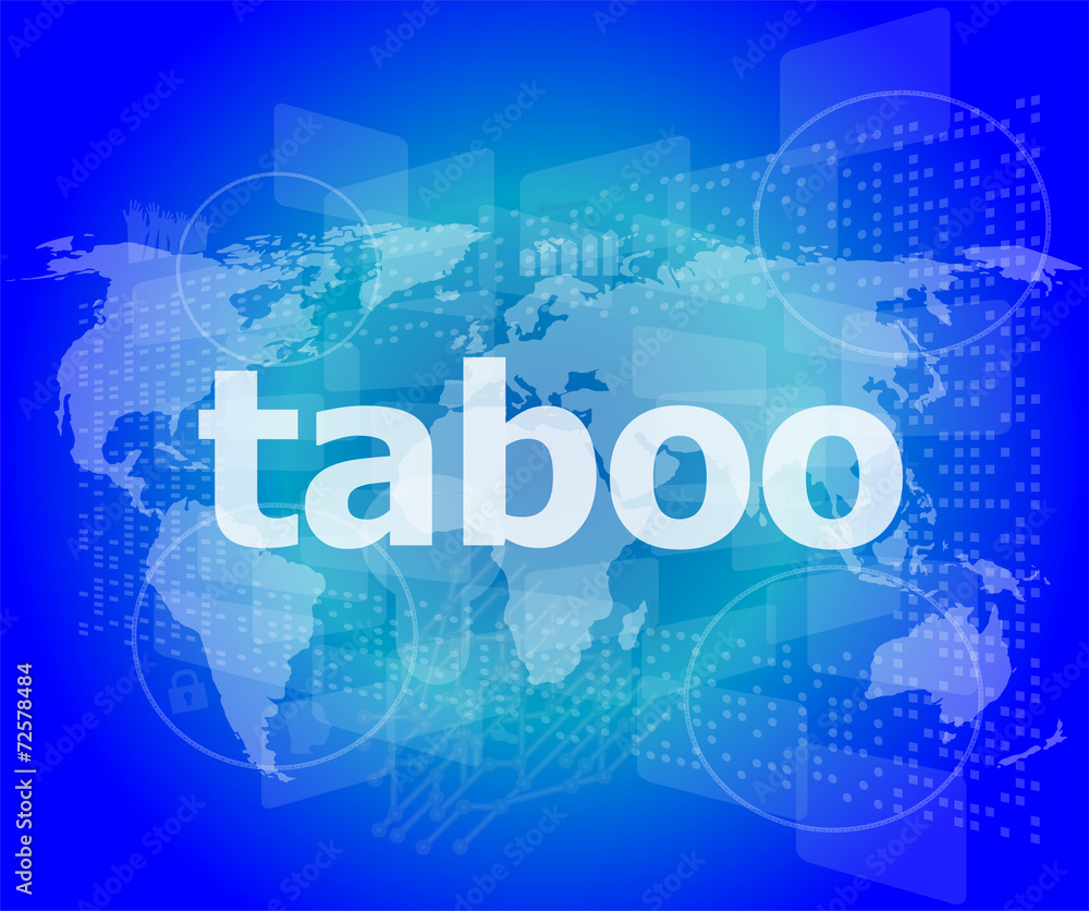 security concept: words taboo is a marketing on digital screen security concept: words taboo is a marketing on digital screen