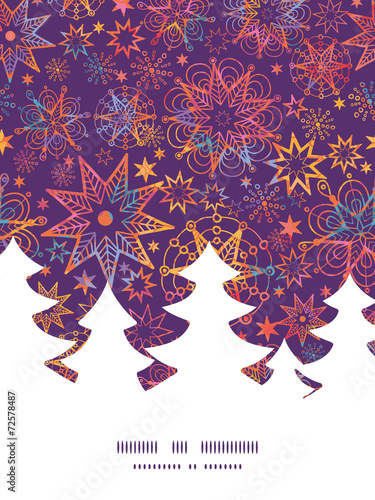Vector textured christmas stars Christmas tree silhouette