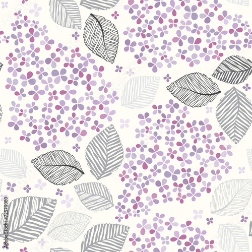 Seamless pattern with lilac flowers. Vector illustration.