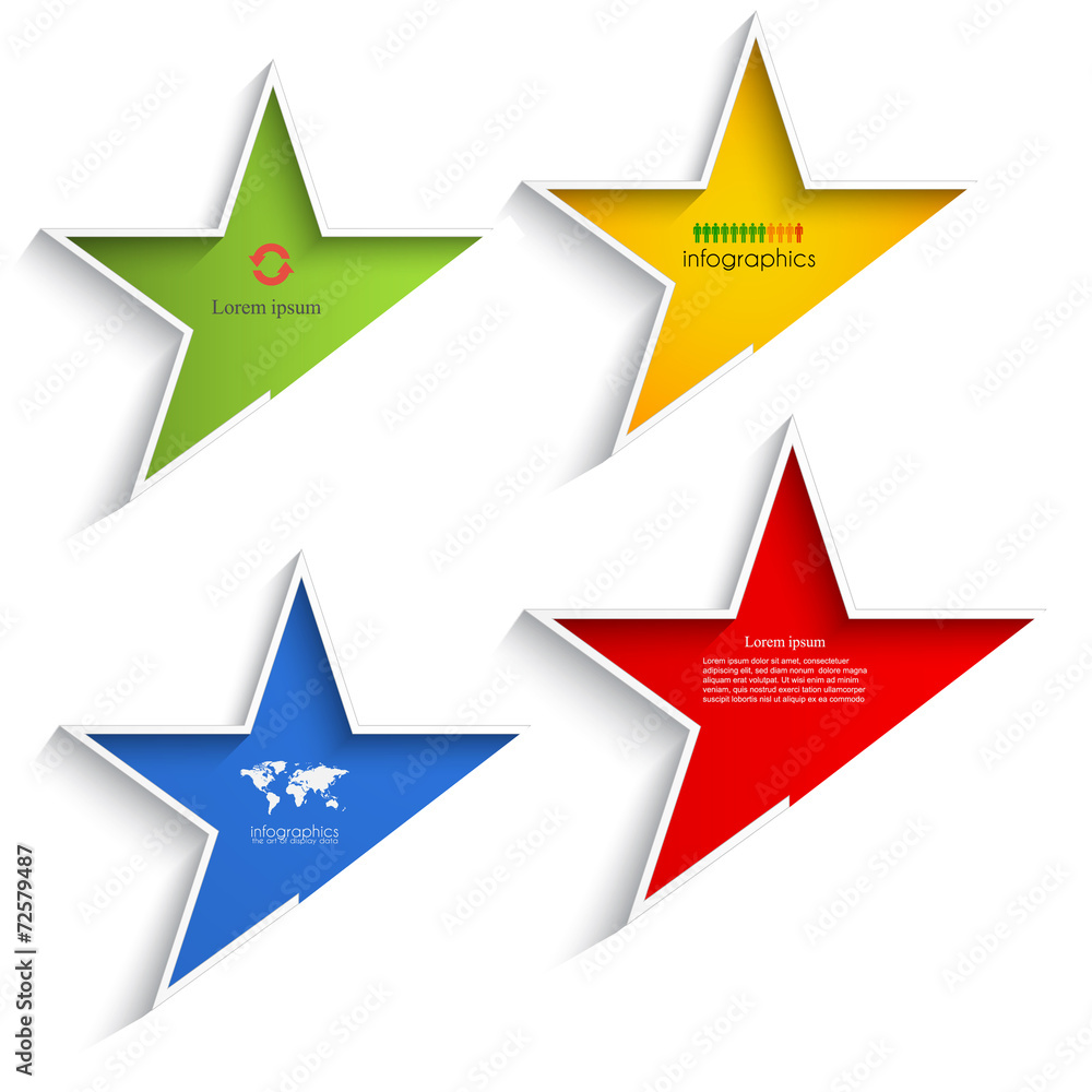 Abstract star shape info graphic elements. Abstract star shape info graphic elements.
