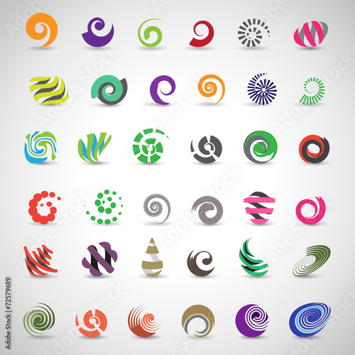 Unusual Spiral Set - Isolated On Gray Background