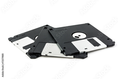 black diskette isolated on white background