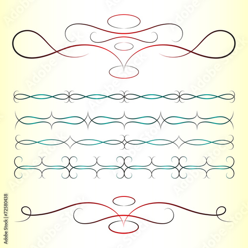 calligraphic design elements vector set