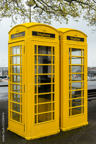 Yellow Guernsey Phone Boxes