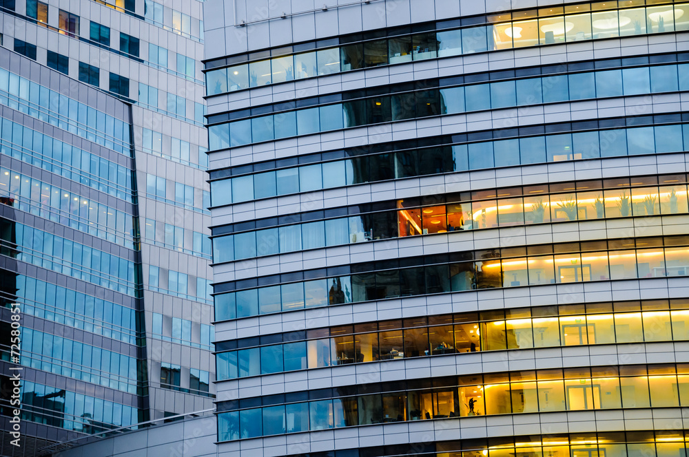 Multi storey building. Abstract texture of blue glass modern off Multi storey building. Abstract texture of blue glass modern off