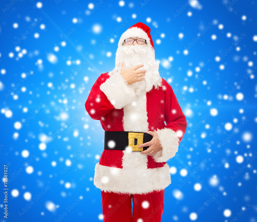 man in costume of santa claus man in costume of santa claus