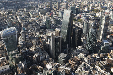 Wandcirkels Londen Luchtpanorama Londen vanuit de hoogte  © Dan Talson