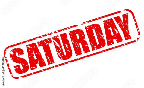 Saturday red stamp text