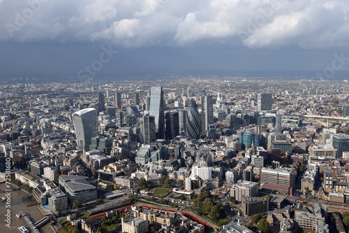 london city skyline view from above