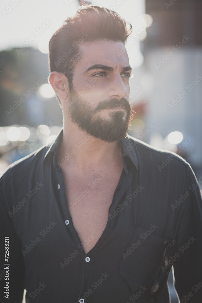 young handsome attractive bearded model man young handsome attractive bearded model man