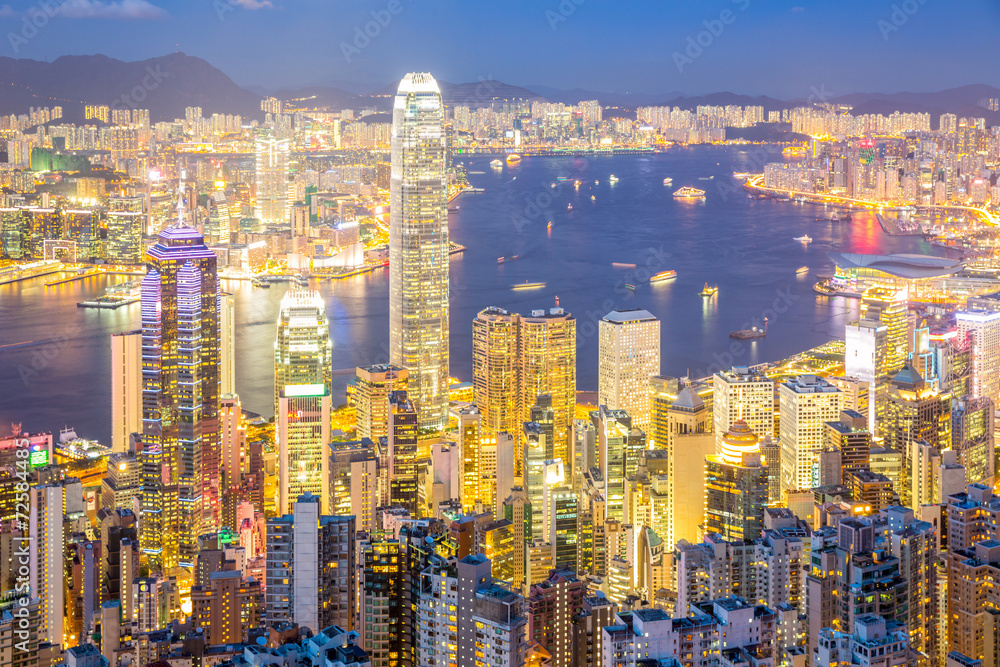 Aerial Hong Kong Skyline