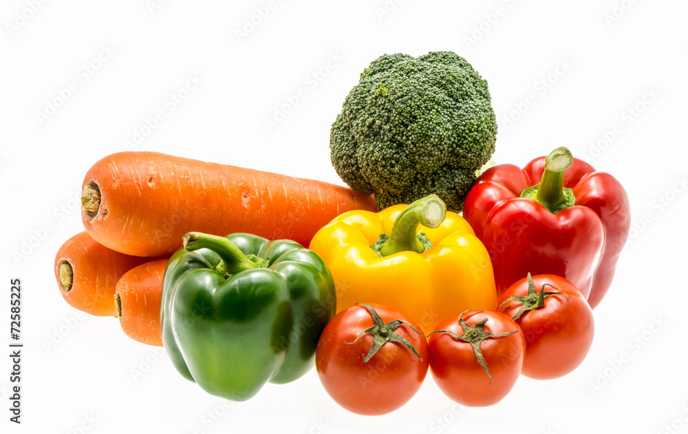 Varity of fresh vegetables on white background Varity of fresh vegetables on white background