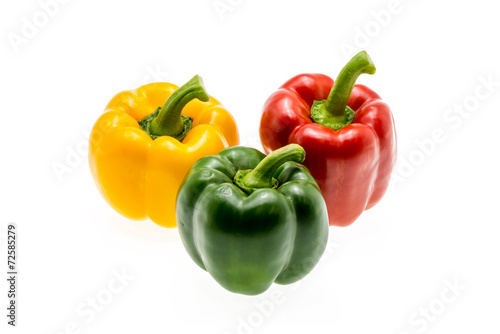 set of tree peppers red green yellow