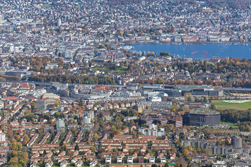 Zurich - view from Mount Uetliberg in autumn
