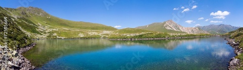 Panorama mountain lake in alps